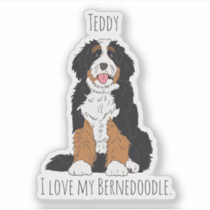 Sticker Cadeau unique pour maman de Bernedoodle : un chien