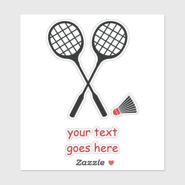 Sticker Cadeaux de badminton, raquette et billetterie (Feuille)