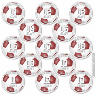 Sticker cadeaux de couleurs d'équipe de football bordeaux 