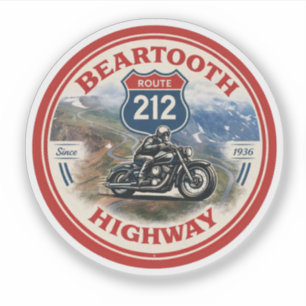 Sticker Cadeaux de moto Route 212 Beartooth Highway