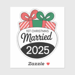 Sticker Cadeaux de Noël modernes   1er Noël de mariage