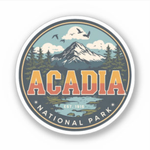Sticker Cadeaux de plein air vintage du parc national d'Ac