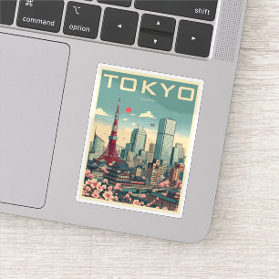 Sticker Cadeaux vintage de voyage à Tokyo Japon