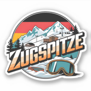 Sticker Cadeaux vintage Zugspitze bavarois nature extérieu