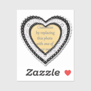 Sticker Cadran de coeur noir lacé Saint-Valentin