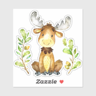 Sticker Cadre de brunes vert orignal pour bébé mignon