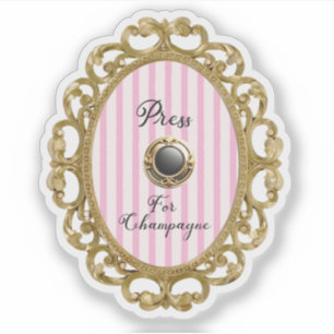 Sticker Cadre Luxe Baroque Or Rose Press For Champagne