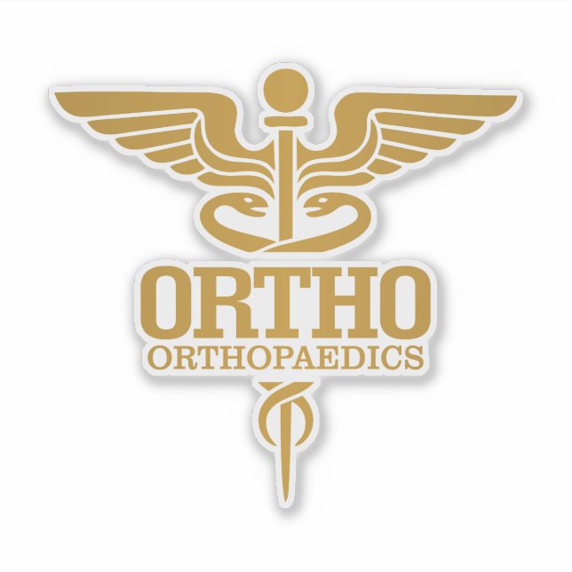 Sticker Caducée d'or (ORTHO) (Devant)