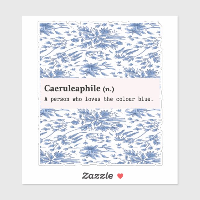 STICKER CAERULEAPHILE BLEU FLEURS NATURE (Feuille)