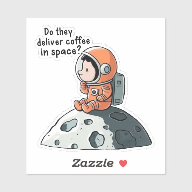 STICKER CAFÉ ASTRONAUT MUSINGS SUR LA LUNE (Feuille)