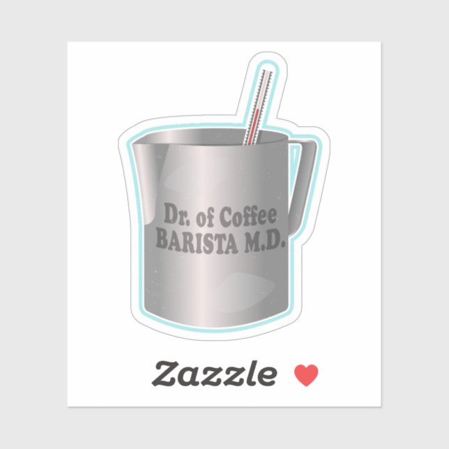 Sticker Café Barista faisant drôle docteur (Feuille)