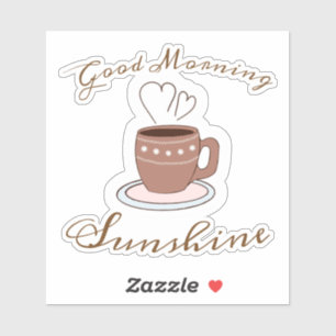 Sticker Café Du Matin Et Soleil Du Coeur
