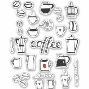 Sticker Café noir et blanc