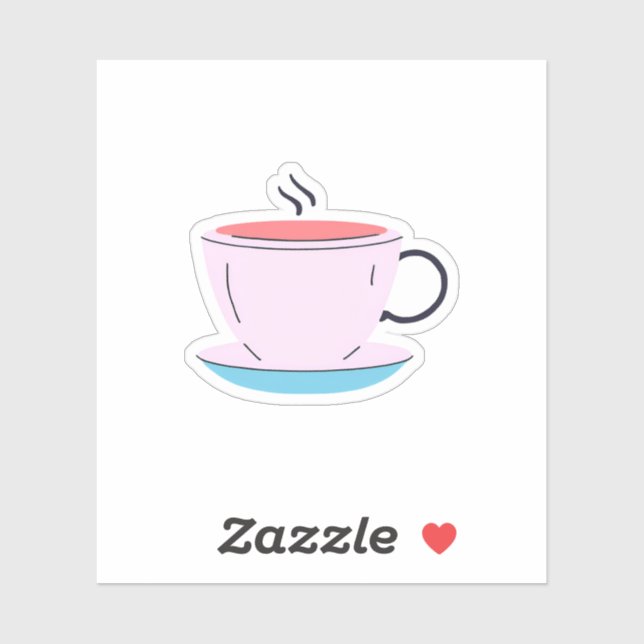 Sticker Café rose (Feuille)