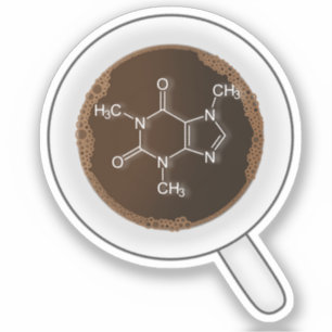 Sticker Caféine, Formule moléculaire - Boire du café