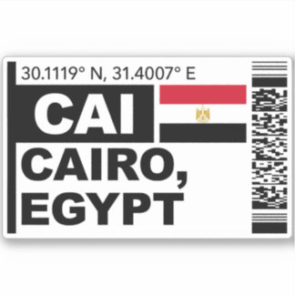 Sticker CAI Cairo Boarding Pass - Egypt Travel