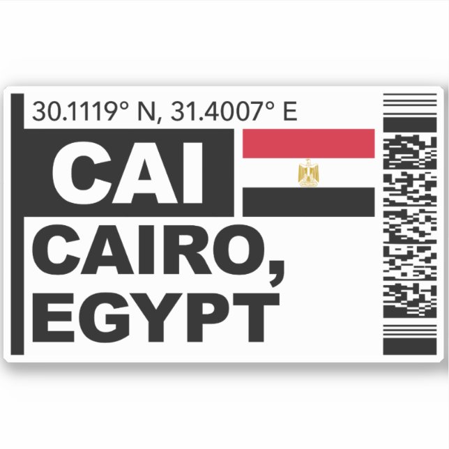 Sticker CAI Cairo Boarding Pass - Egypt Travel (Devant)