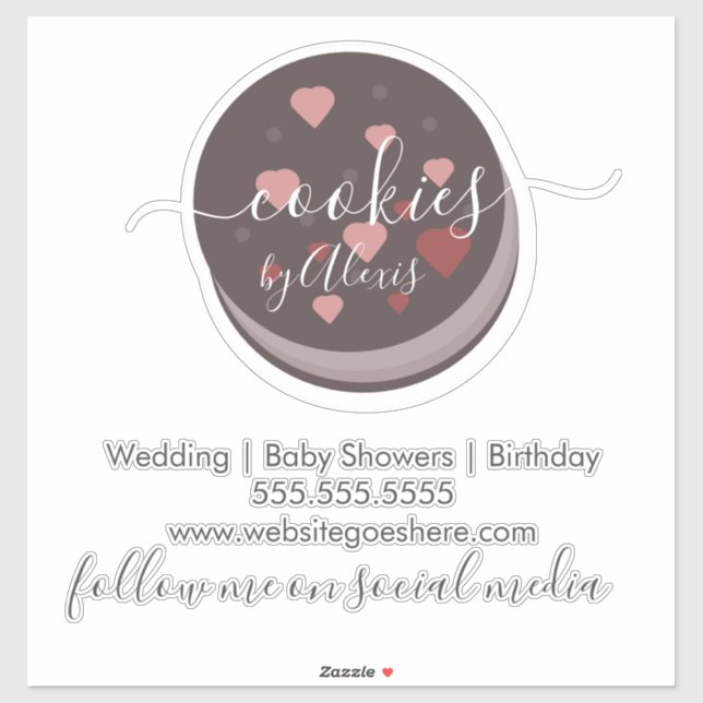 Sticker Cake Pop Cookies Logo Boulangerie Business Autocol (Feuille)