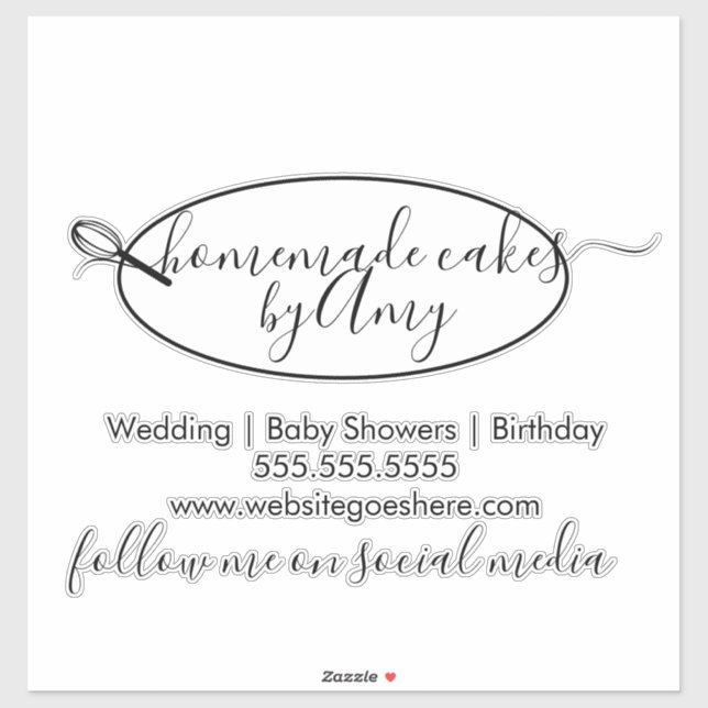 Sticker Cake Whisk Circulaire Logo Boulangerie Voiture d'a (Feuille)