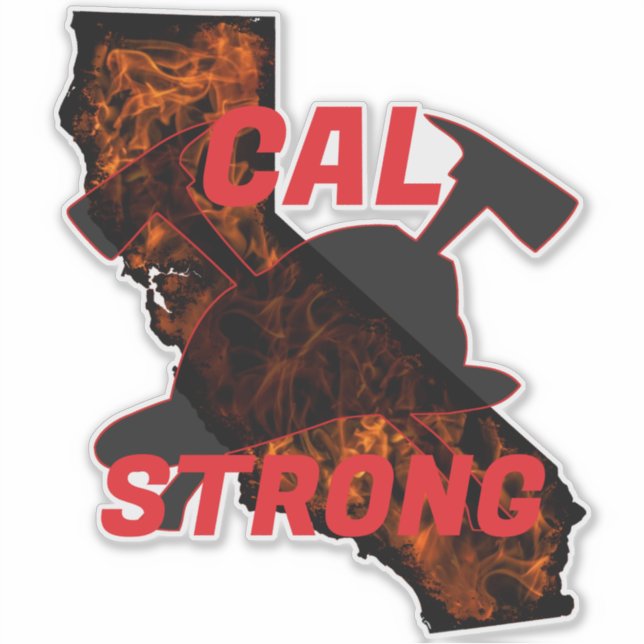 Sticker CAL FIRE STRING AX HELMET Red (Devant)