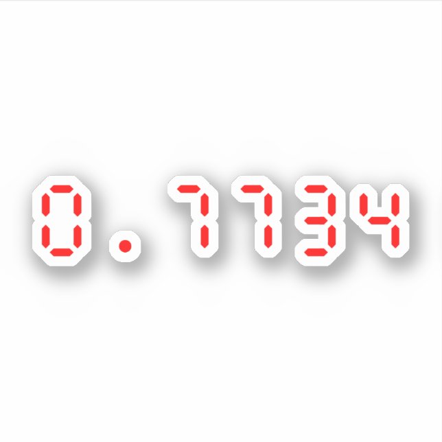 Sticker Calculatrice LED Bonjour | 0,7734 (Devant)