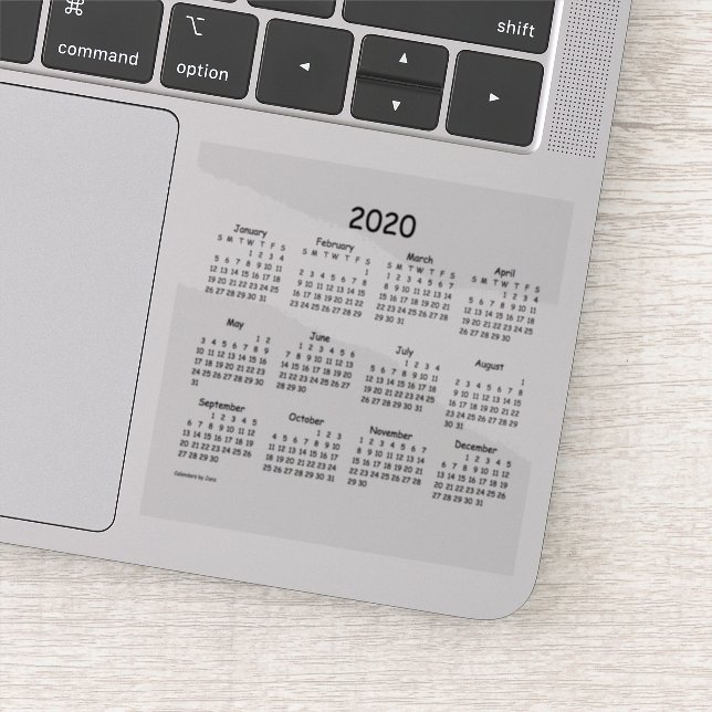 Sticker Calendrier 2020 par Janz Comic Sans Transparent (Détail)