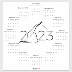 Sticker Calendrier 2023 pour instructeur Pilates grande ho