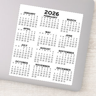 Sticker Calendrier d'affichage de l'année complète - Minim