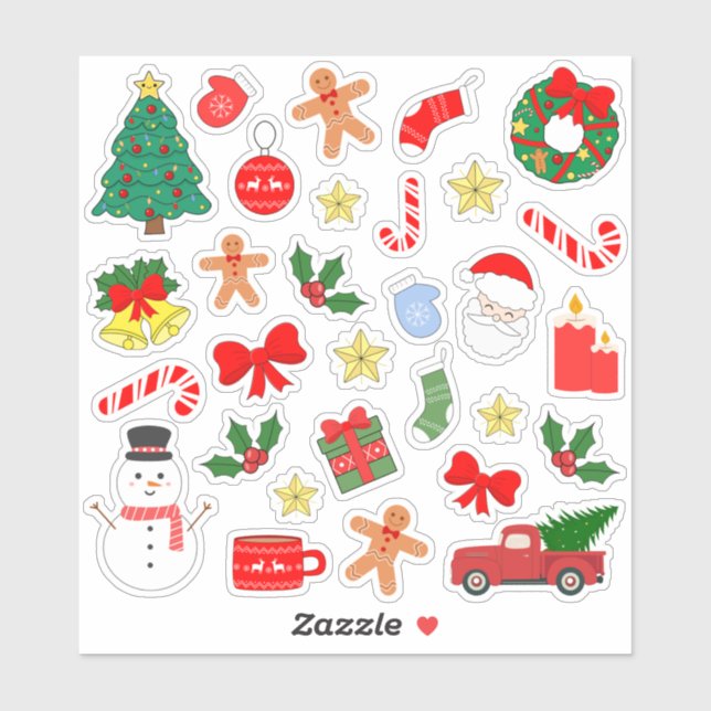 Sticker Calendrier de scrapbook de Noël Nouvel An Cozy Win (Feuille)