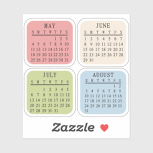 Sticker Calendrier mensuel du journal des puces Bujo Plann