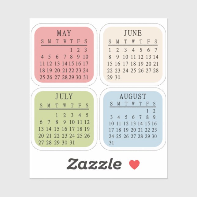 Sticker Calendrier mensuel du journal des puces Bujo Plann (Feuille)