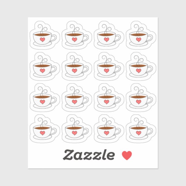 Sticker Calendrier Planner Mini Doodle Bujo Tasses à Café (Feuille)