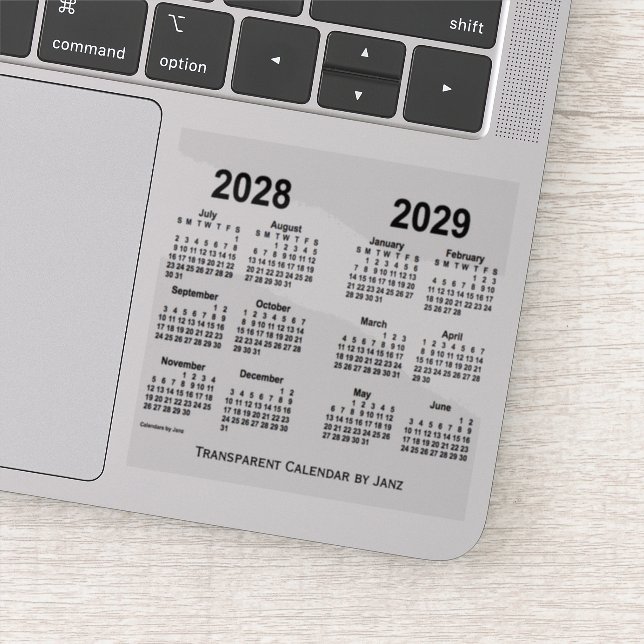 Sticker Calendrier transparent 2028-2029 par Janz (Détail)