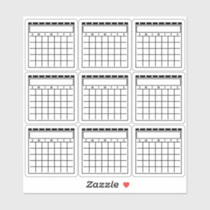 Sticker Calendriers Planificateurs Vierges Non Datés