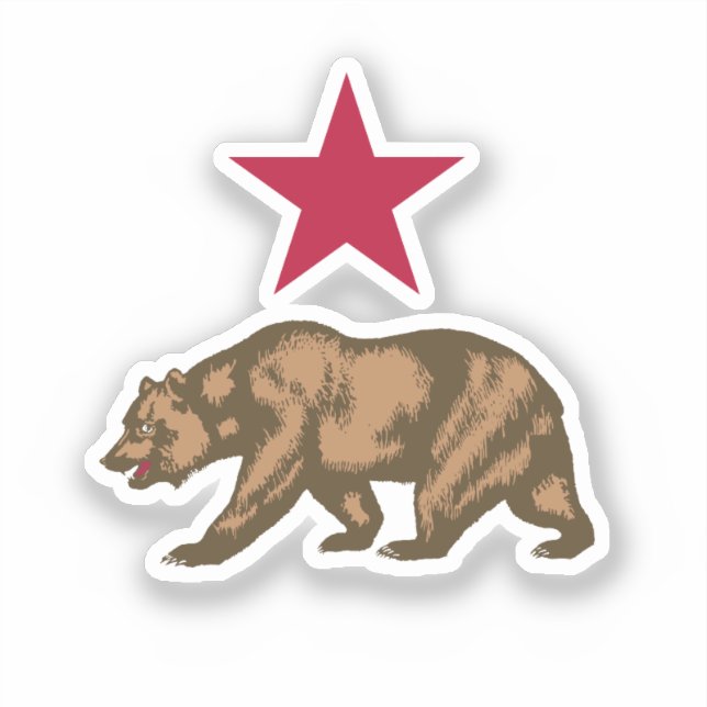 Sticker California Bear et Star (Recto)