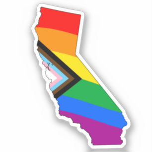 Sticker California State Pride LGBTQ Progress Pride