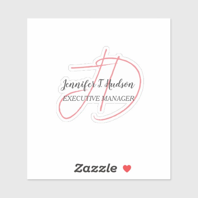 Sticker Calligraphie classique tendance monogramme (Feuille)
