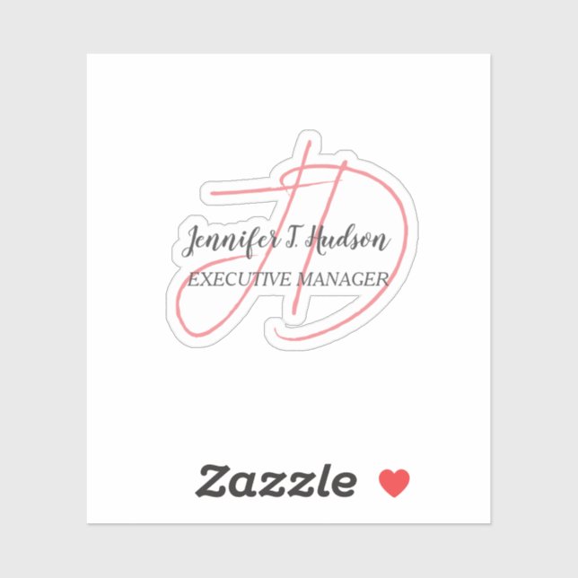 Sticker Calligraphie classique tendance monogramme (Feuille)