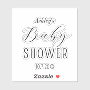 Sticker Calligraphie minimaliste baby shower