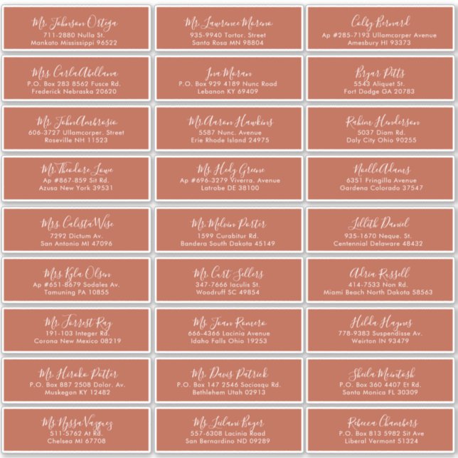 Sticker Calligraphie moderne Mariage en terre cuite (Devant)