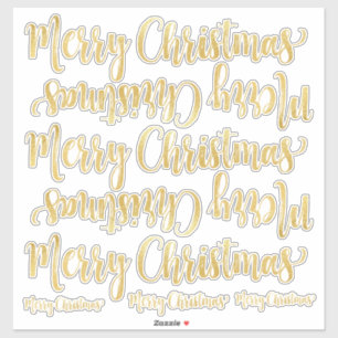Sticker Calligraphie Or Écrire Joyeux Noël Clear Sti