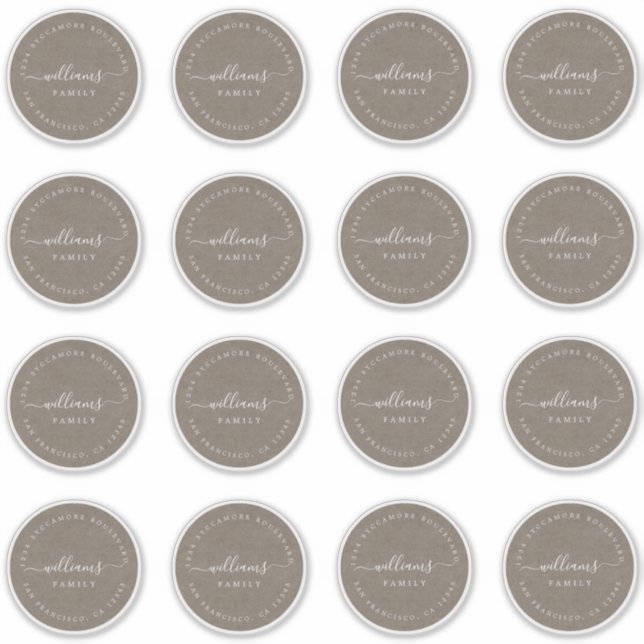 Sticker Calligraphie personnalisable Kraft 6,9 cm 2,72 pou (Devant)