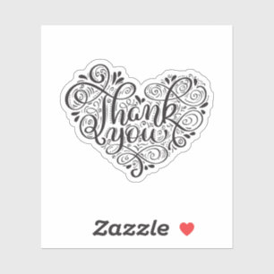 Sticker Calligraphie Vintage Phrase Merci