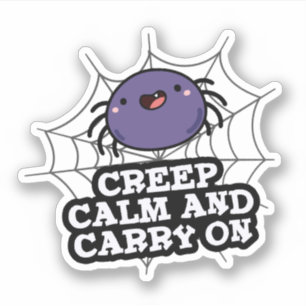 Sticker Calme Et Se Lancer Sur Un Jeu D'Araignée Drôle