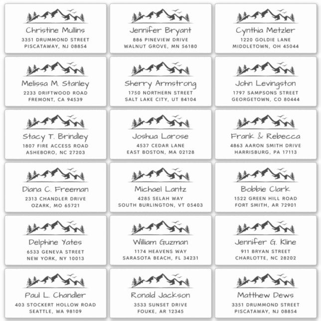 Sticker Calme Mountain Grand Mariage Adresse d'hôte (Devant)