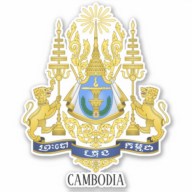 Sticker Cambodge National Armoiries Patriotique (Devant)
