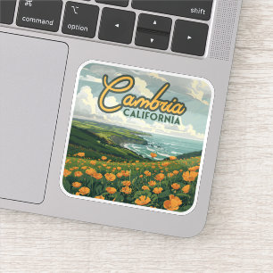 Sticker Cambria Californie Pies Fleurs Côte Pacifique
