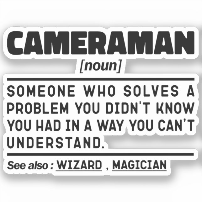 Sticker Cameraman Noun Caméra Cool Photographie Lover Fuun (Recto)