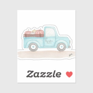 Sticker Camion Citrouille Automne