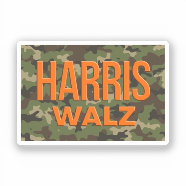 Sticker Camouflage Harris Walz 2024 (Recto)